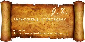 Jankovszky Krisztofer névjegykártya